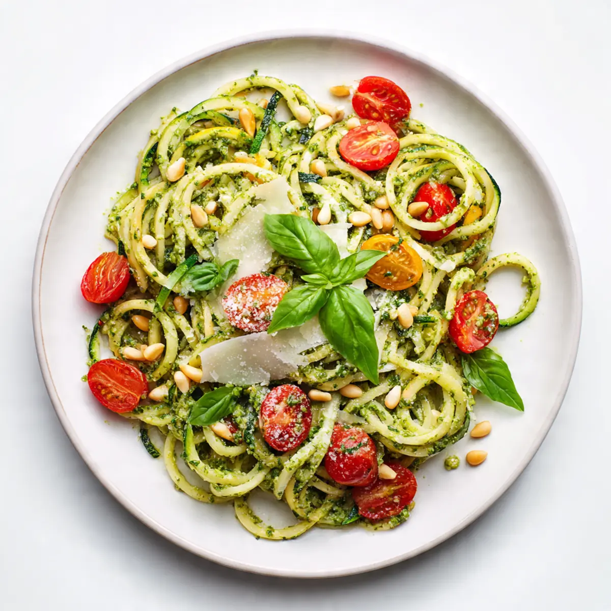 Summer Pesto Zucchini Pasta (Light Dinner)
