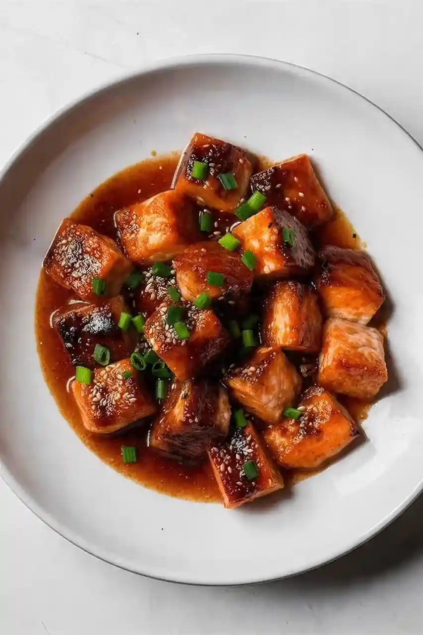Teriyaki-Inspired Honey Garlic Salmon Bites