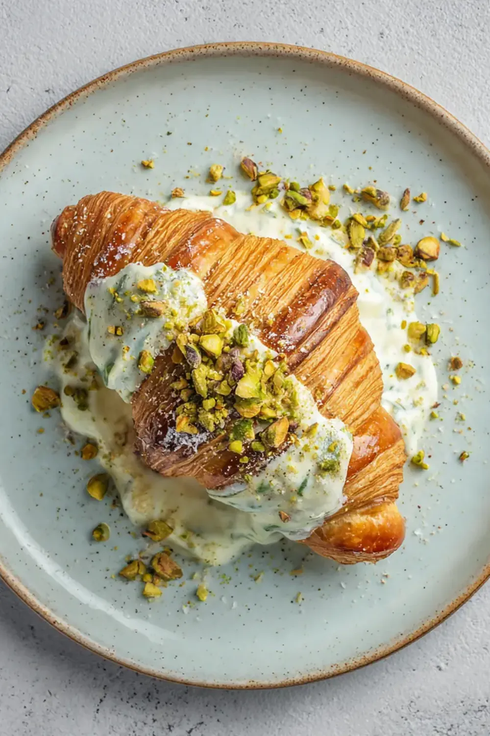 Viral Pistachio Cream Croissant Bake