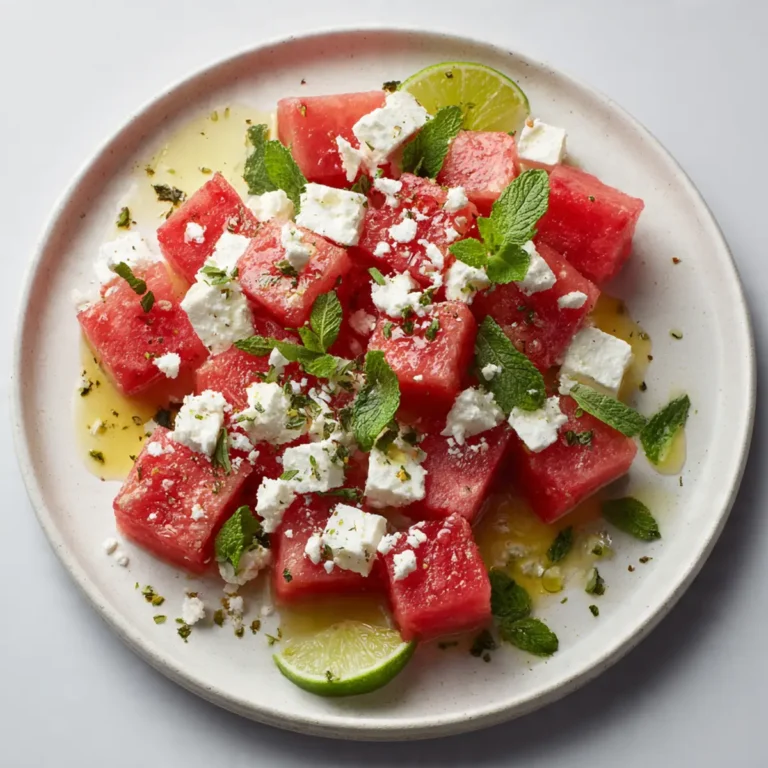 Watermelon Feta Salad With Mint & Lime