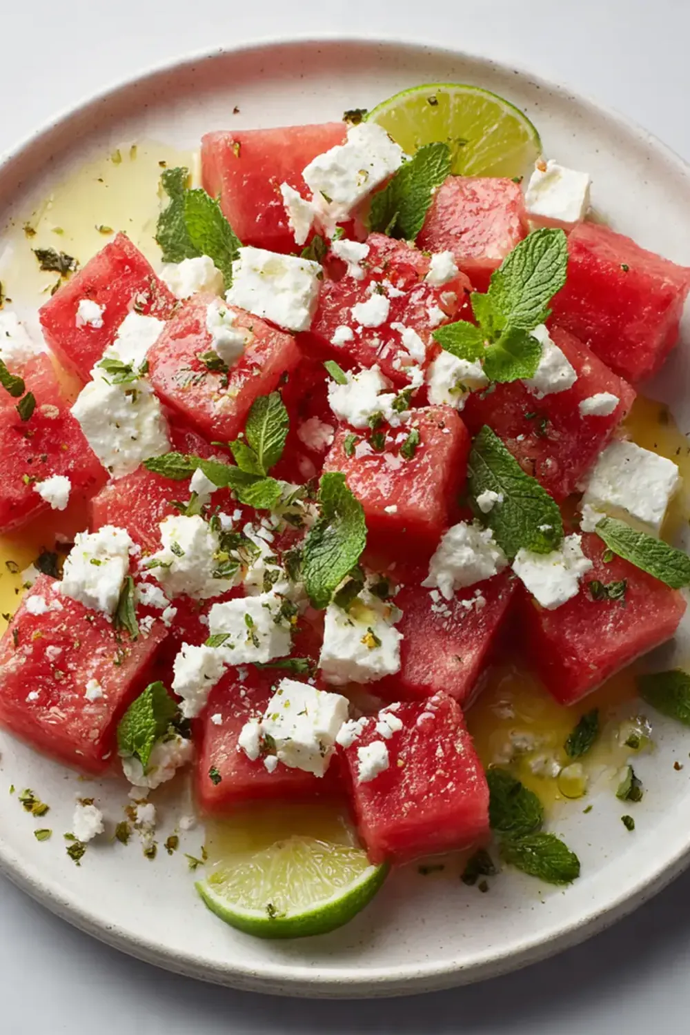 Watermelon Feta Salad with Mint & Lime
