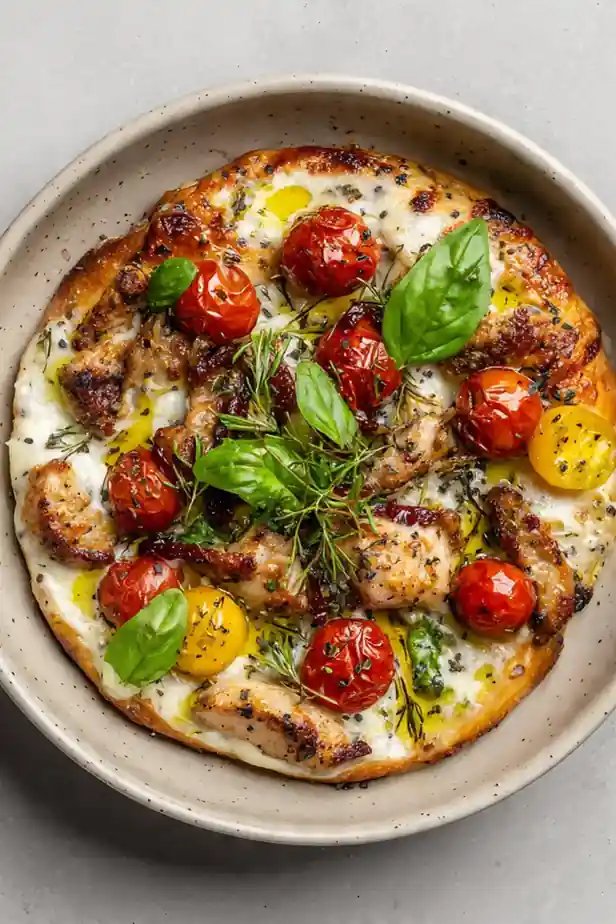 Zesty Lemon & Herb Chicken Pizza Bowl