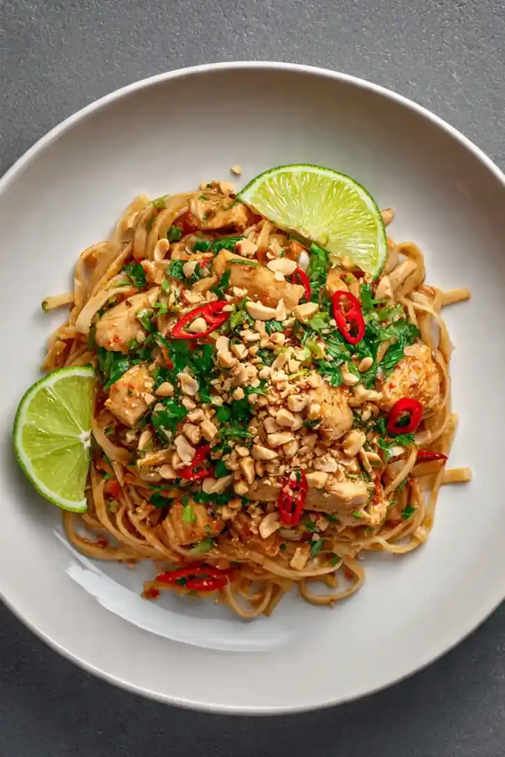 Zesty Lime Peanut Chicken Noodles