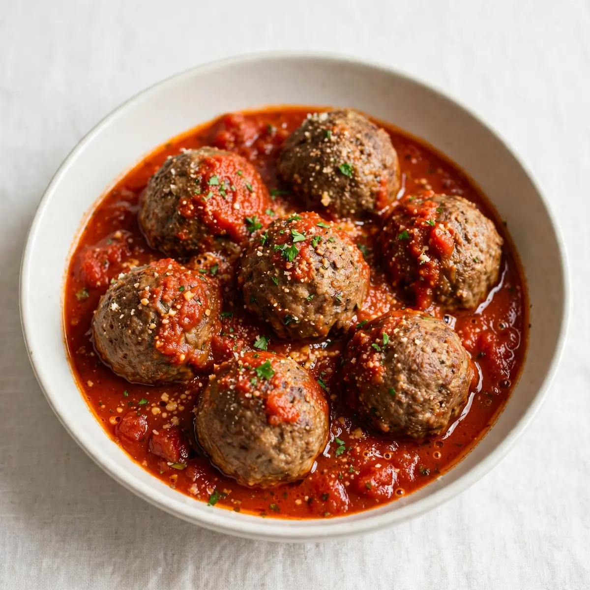 Classic Beef Meatballs In Marinara Sauce