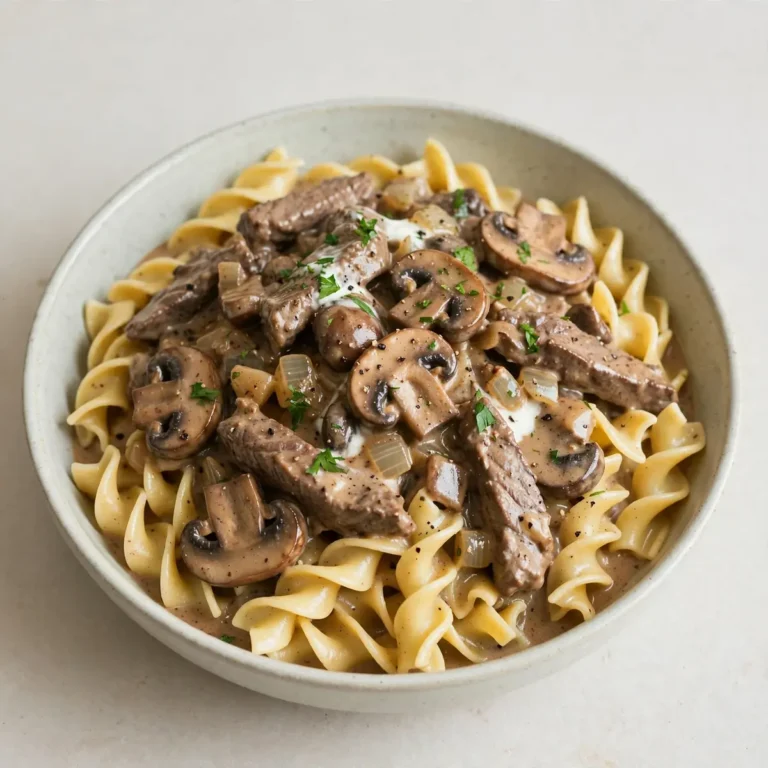 Classic Beef Stroganoff With Egg Noodles
