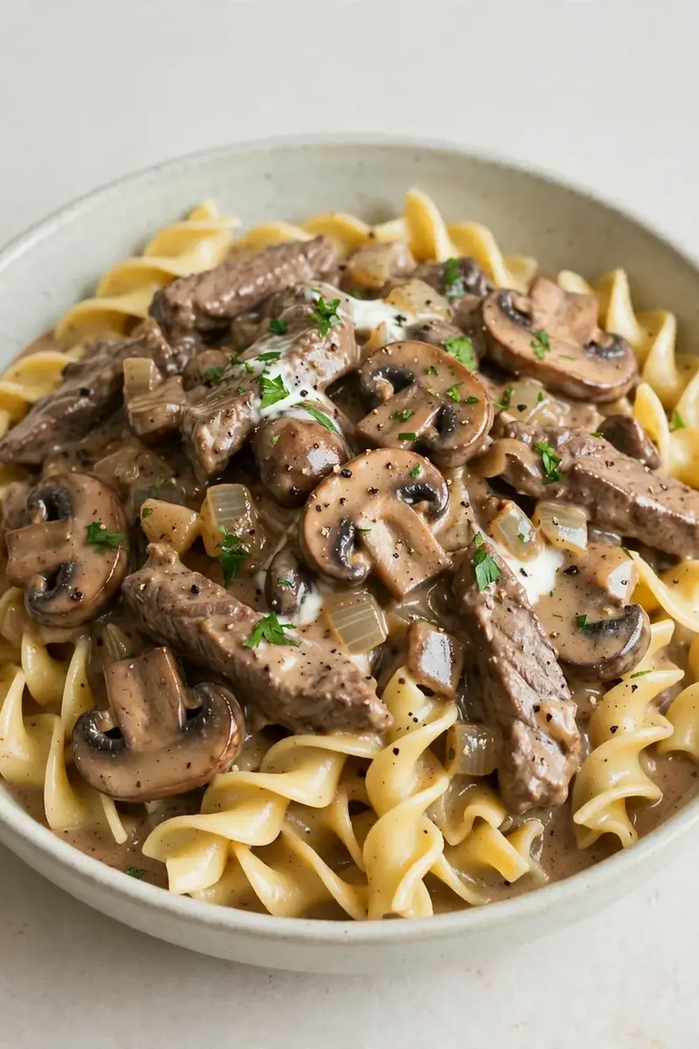 Classic Beef Stroganoff with Egg Noodles