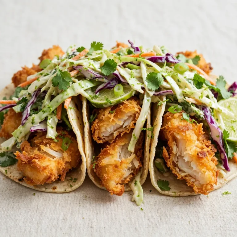 Crispy Fish Tacos With Lime Slaw