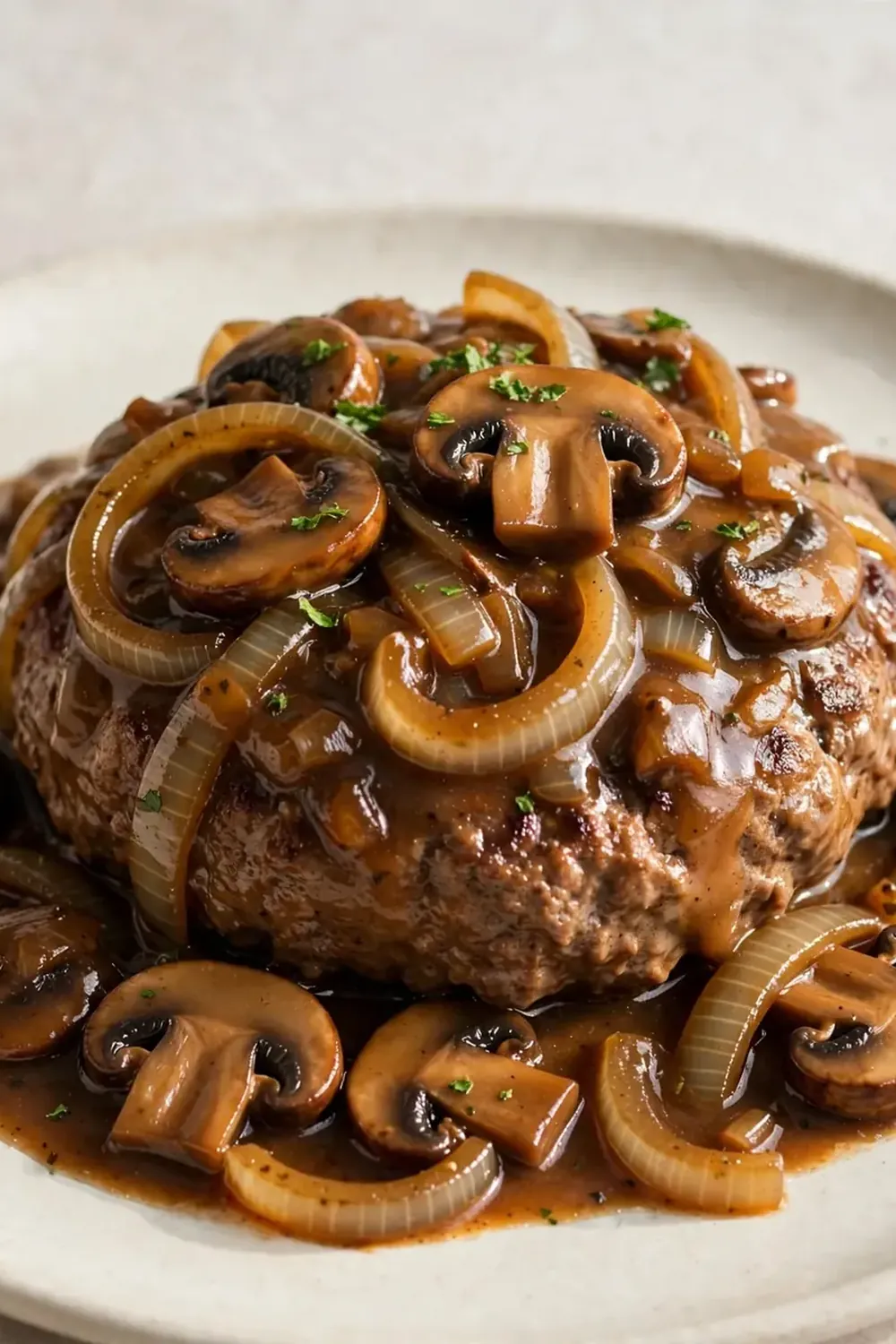 Hamburger Steak with Mushroom Onion Gravy
