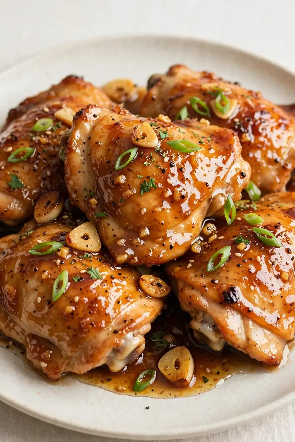 Honey Garlic Baked Chicken Thighs