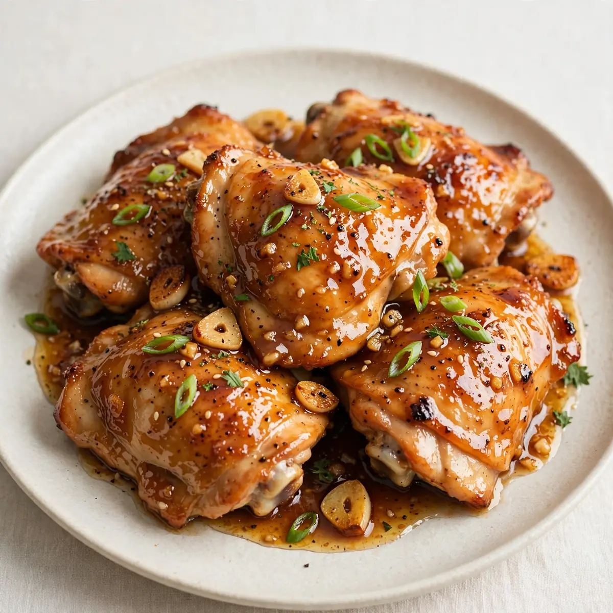 Honey Garlic Baked Chicken Thighs